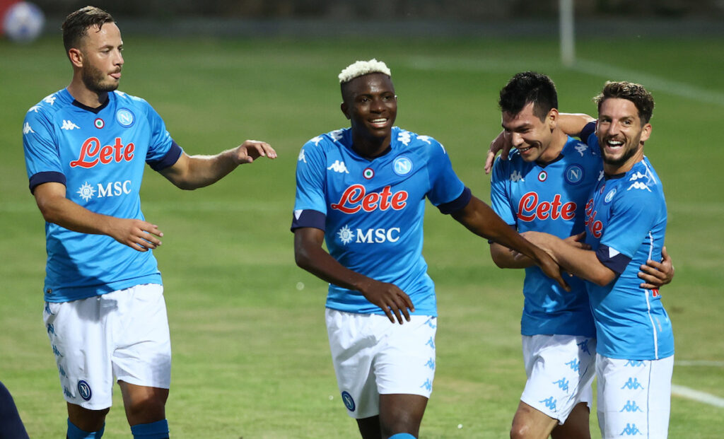 Il suggerimento al Napoli: «Farei giocare loro contro la Sampdoria» 1 Mertens Lozano Osimhen Rrahmani AGP 7957