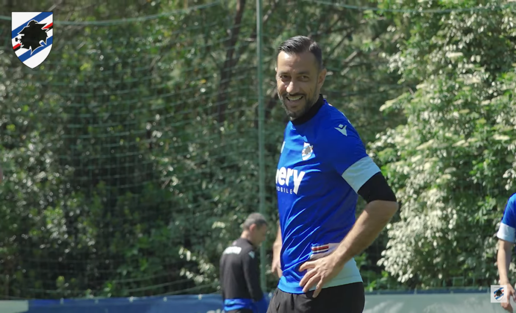 Sampdoria, Quagliarella osservato speciale: l'allenamento del capitano - VIDEO 1 quagliarellasorride