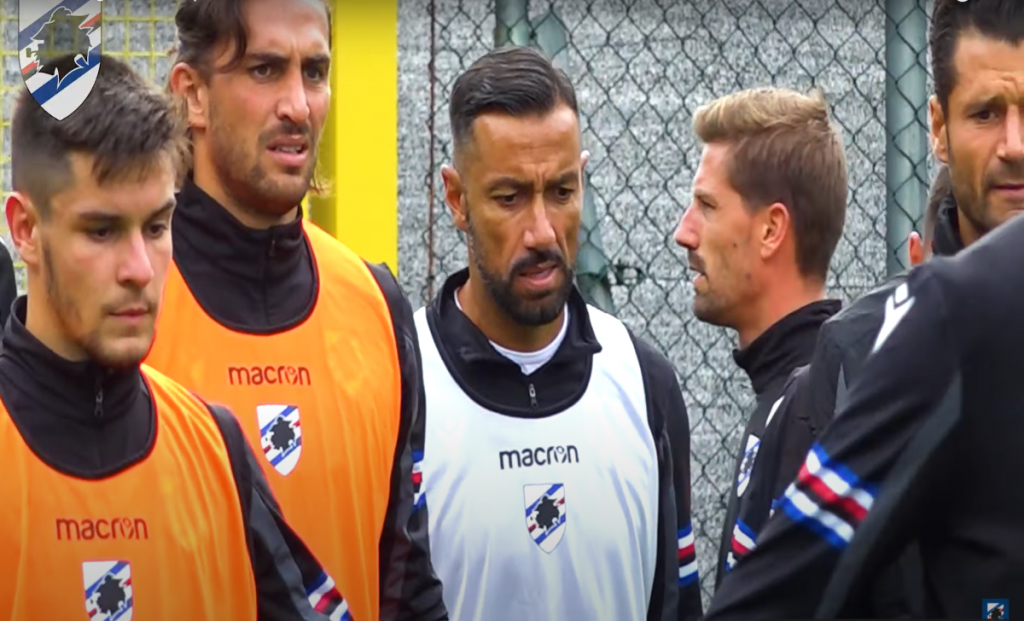 Sampdoria in campo a Temù: retroscena D'Aversa Quagliarella 1 Quagliarella ritiro