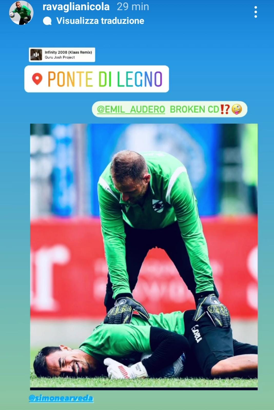 Ravaglia Audero Ritiro