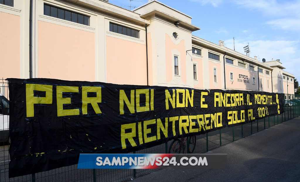 Riapertura stadi Serie A: striscione dei tifosi della Sampdoria - FOTO 1 striscionemarchiato
