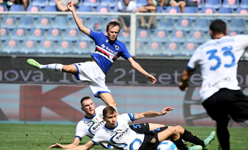 Calciomercato Sampdoria, Damsgaard osservato speciale: la Juventus non molla 1 Damsgaard Skriniar MG9 4696