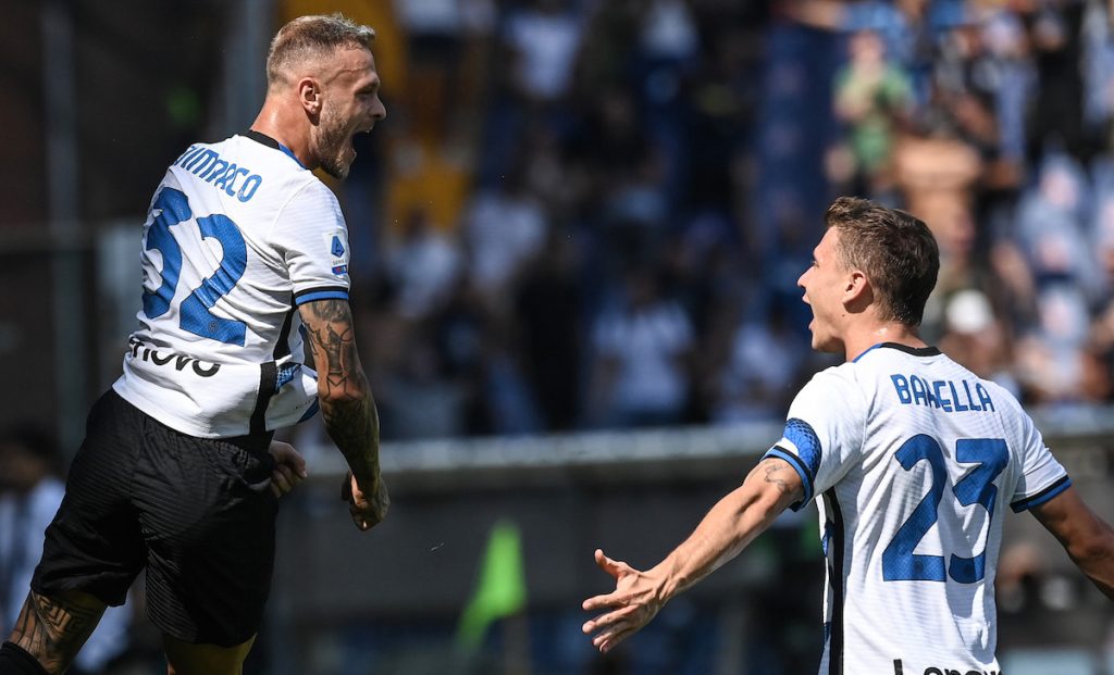 Inter, Dimarco: «Gol emozione incredibile. Peccato per il pareggio» 1 esult gol Di Marco MG9 2821