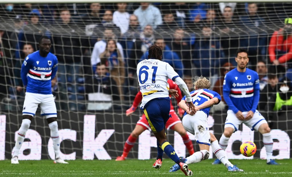 Verona-Sampdoria, si tira poco in porta: il dato che preoccupa 1 gol Tameze MG8 3416