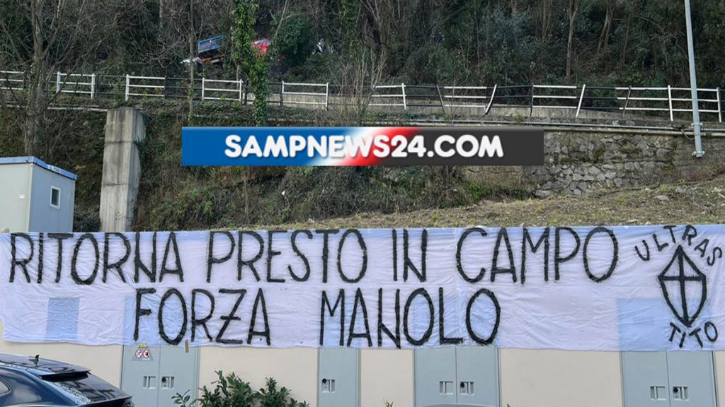 SN24 - I tifosi della Sampdoria a Gabbiadini: «Torna presto in campo» - VIDEO 1 striscionelogato
