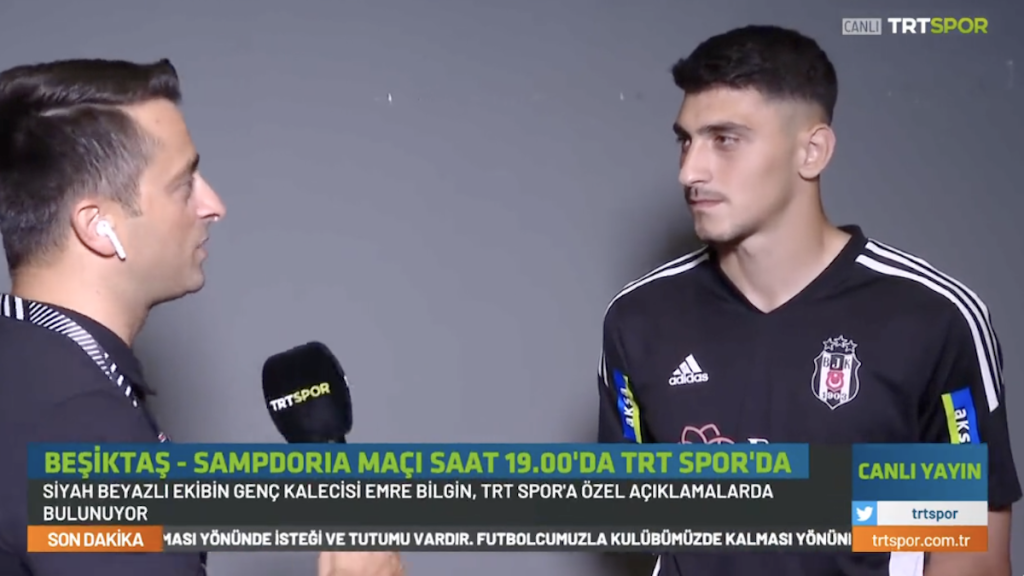 Besiktas, Bilgin: «Sampdoria? Siamo eccitati. Ci manca questa atmosfera» 1 Schermata 2022 07 30 alle 17.48.15