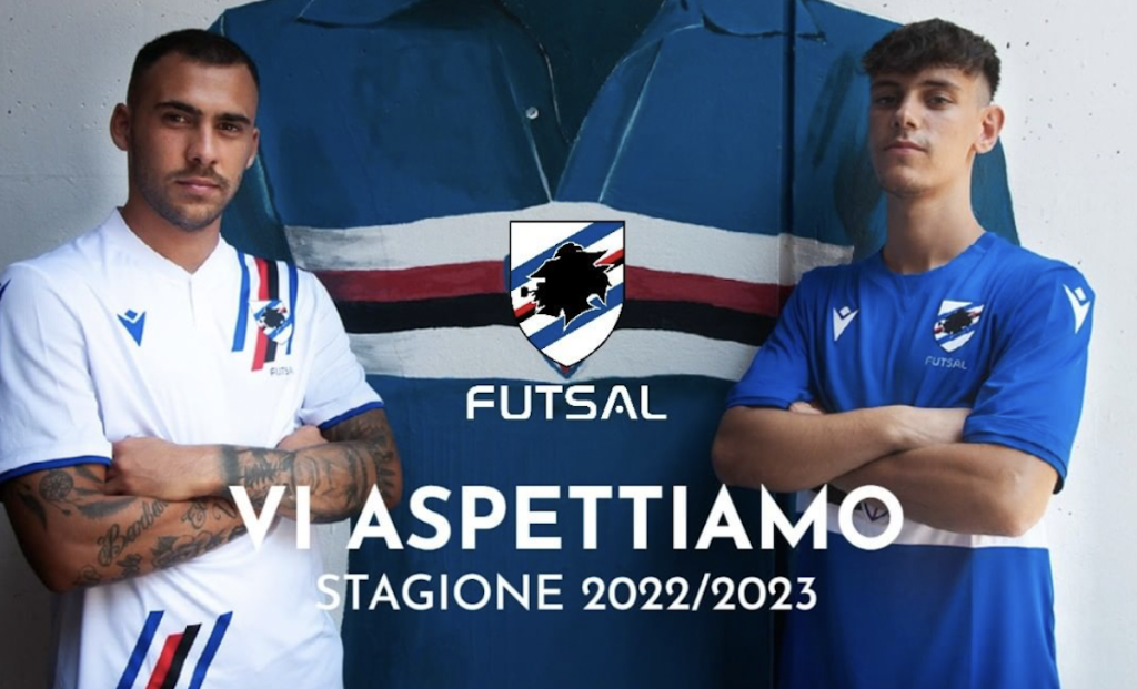 Sampdoria Futsal: presentate le maglie per la stagione 2022/23 - FOTO 1 Schermata 2022 08 03 alle 23.41.36