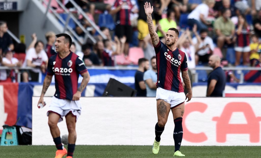 Allenamento Bologna: le ultime sui rossoblù a due giorni dalla Sampdoria 1 esult gol Arnautovic PAP 8156