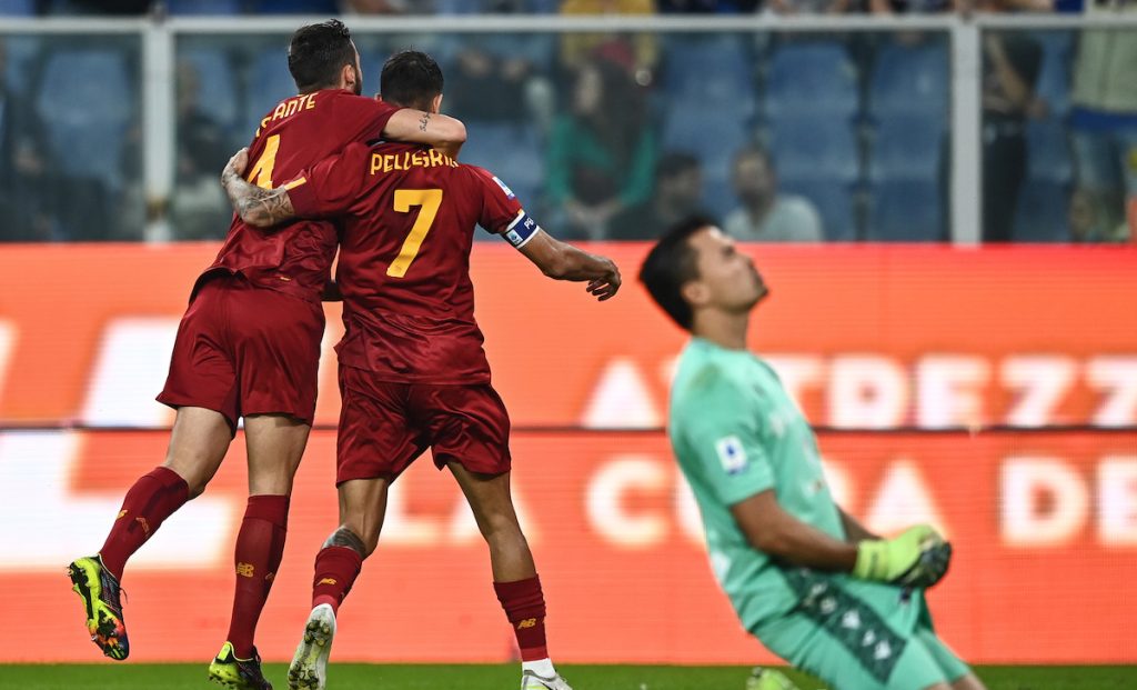 Highlights Sampdoria-Roma: tutti i gol del match - VIDEO 1 esult gol Pellegrini MG8 6947