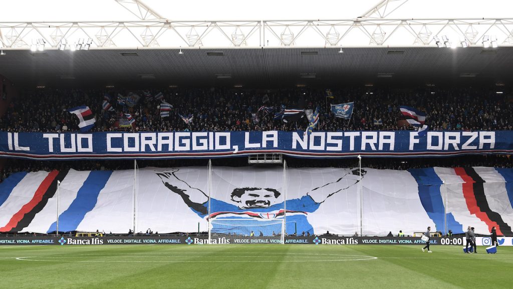 Sampdoria, Riccardo Vialli in visita al Molo dell'amicizia - FOTO 1 coreog tifosi Sampdoria MP2 5706