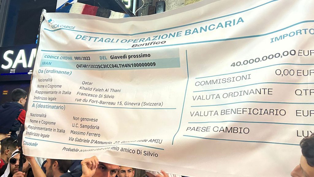 Dai dromedari ai finti bonifici: il funerale della Sampdoria non risparmia nessuno 1 genoa bonifico sampdoria