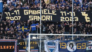 Omaggio a Gabriele Sandri: lo striscione dei tifosi della Sampdoria