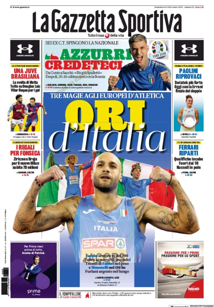 Rassegna stampa Sampdoria: prime pagine quotidiani sportivi - 9 giugno 2024 29 gazzetta