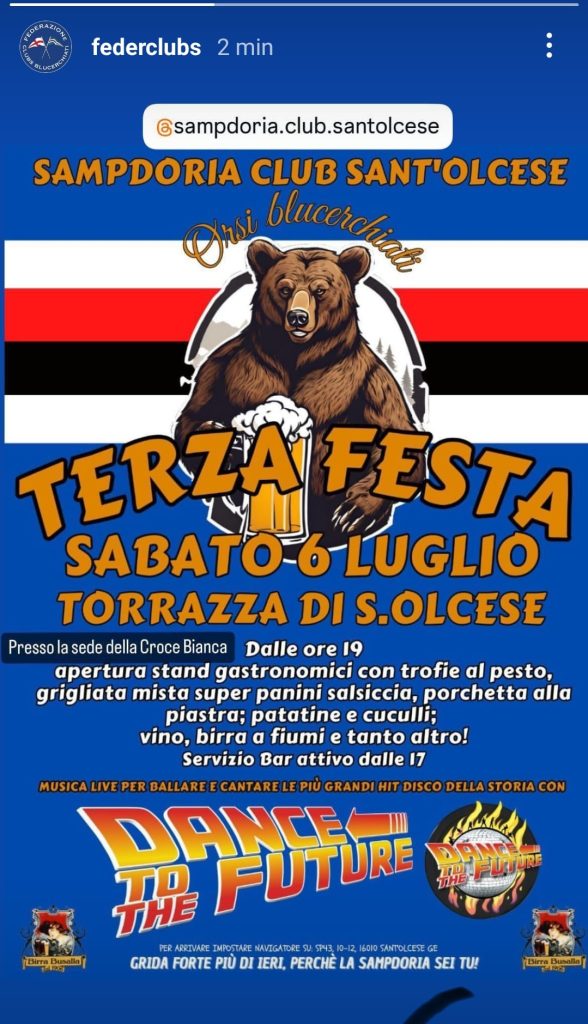 Sampdoria, l'invito della Federclubs alla cena del Club Sant'Olcese 1 federclubs santolcese