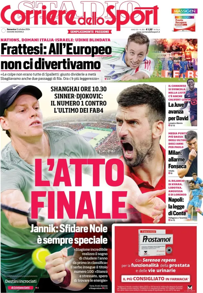 Rassegna stampa Sampdoria: prime pagine quotidiani sportivi - 13 ottobre 2024 28 corriere dello sport ottobre
