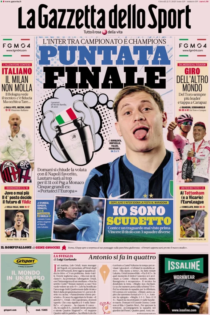 la gazzetta dello sport 22 maggio