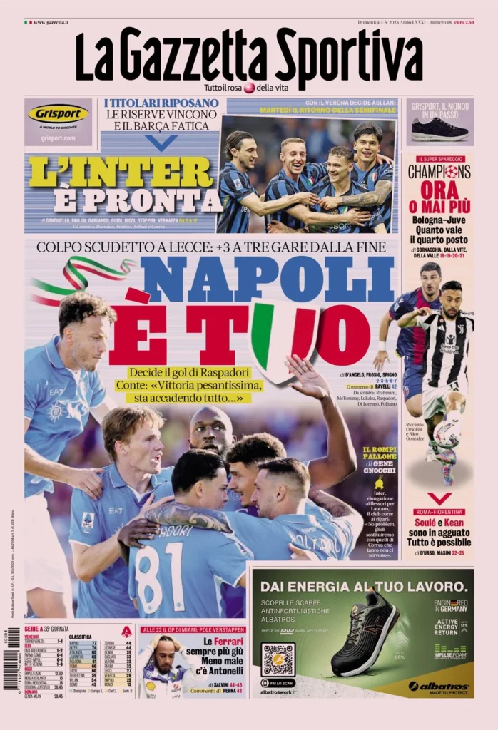 la gazzetta dello sport 4 maggio