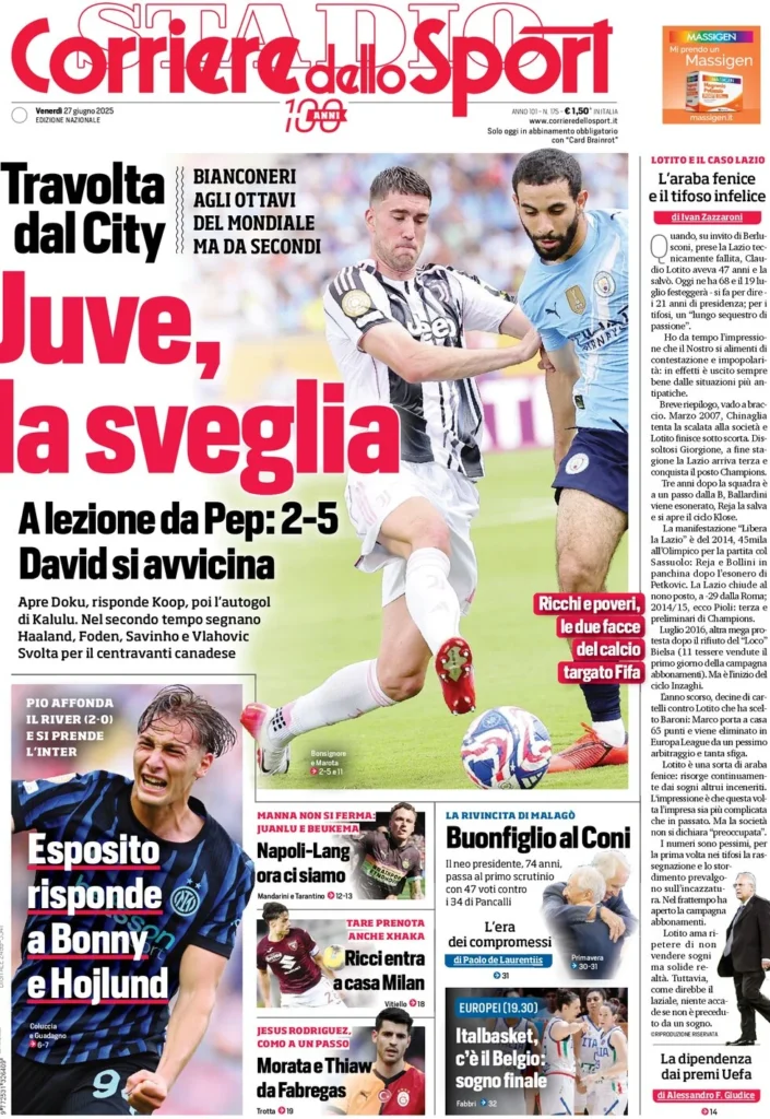 corriere dello sport 27 giugni