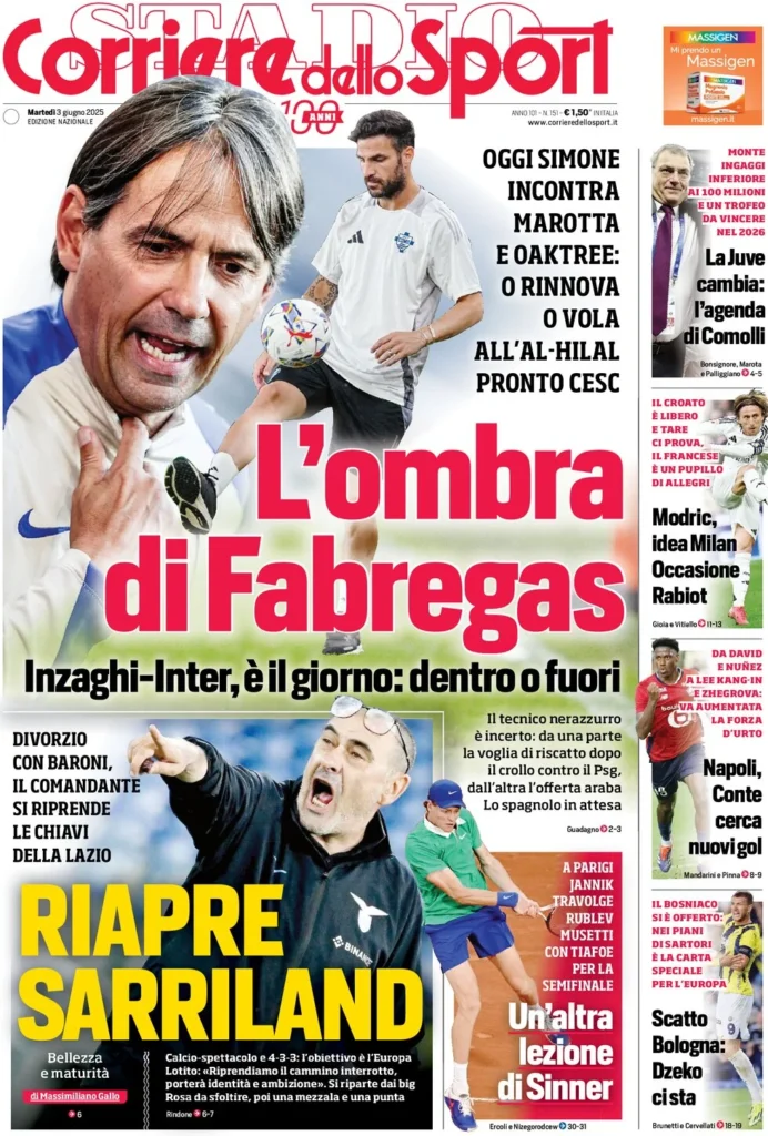 corriere dello sport 3 giugno