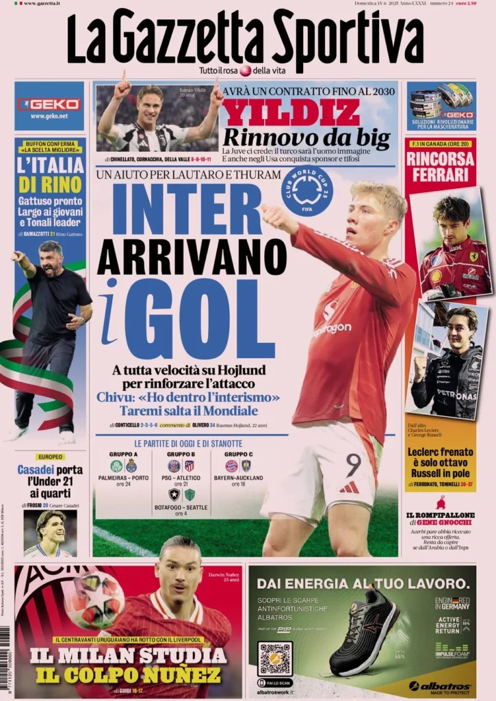la gazzetta dello sport 15 giugno