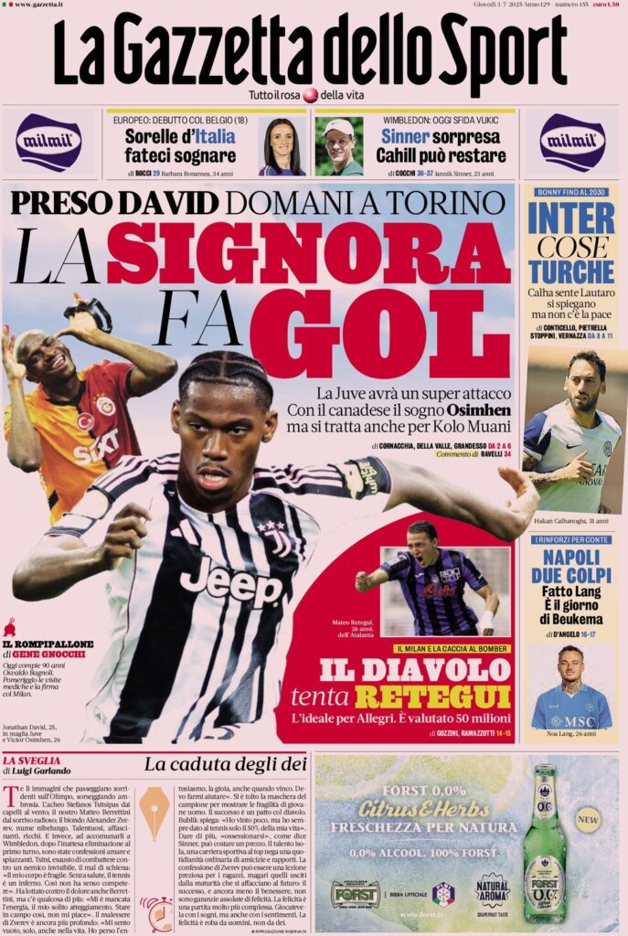 la gazzetta dello sport 3 luglio
