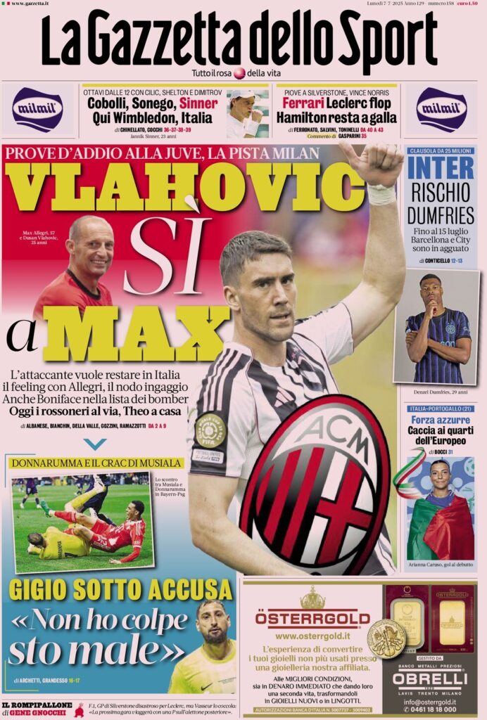 la gazzetta dello sport 7 luglio