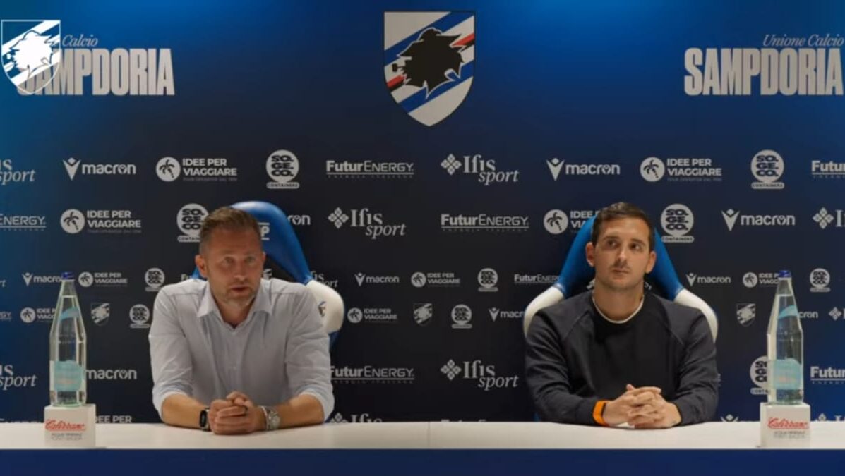 Ex Sampdoria, Boni: «Algoritmi? Serve prendere giocatori di categoria e non di Serie A o francesi» 26 Conferenza stama Mancini e Fredberg e1761065117627