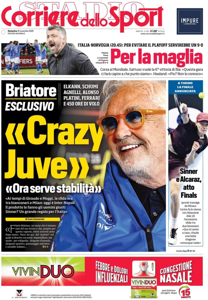 Rassegna stampa Sampdoria: prime pagine quotidiani sportivi - 16 novembre 2025 28 corriere dello sport 021208pms