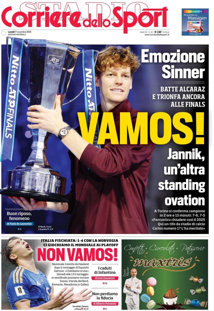 Rassegna stampa Sampdoria: prime pagine quotidiani sportivi - 17 novembre 2025 28 corriere dello sport 0212095kc