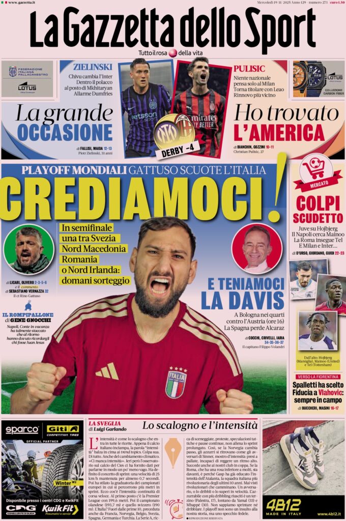 Rassegna stampa Sampdoria: prime pagine quotidiani sportivi - 19 novembre 2025 29 la gazzetta dello sport 055841kzh