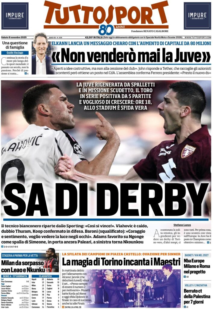 Rassegna stampa Sampdoria: prime pagine quotidiani sportivi - 8 novembre 2025 27 tuttosport 021204ab6
