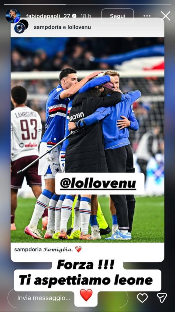 Depaoli rincuora Venuti dopo l'infortunio: «Forza! Ti aspettiamo leone!» - FOTO 26 WhatsApp Image 2025 12 28 at 19.59.36