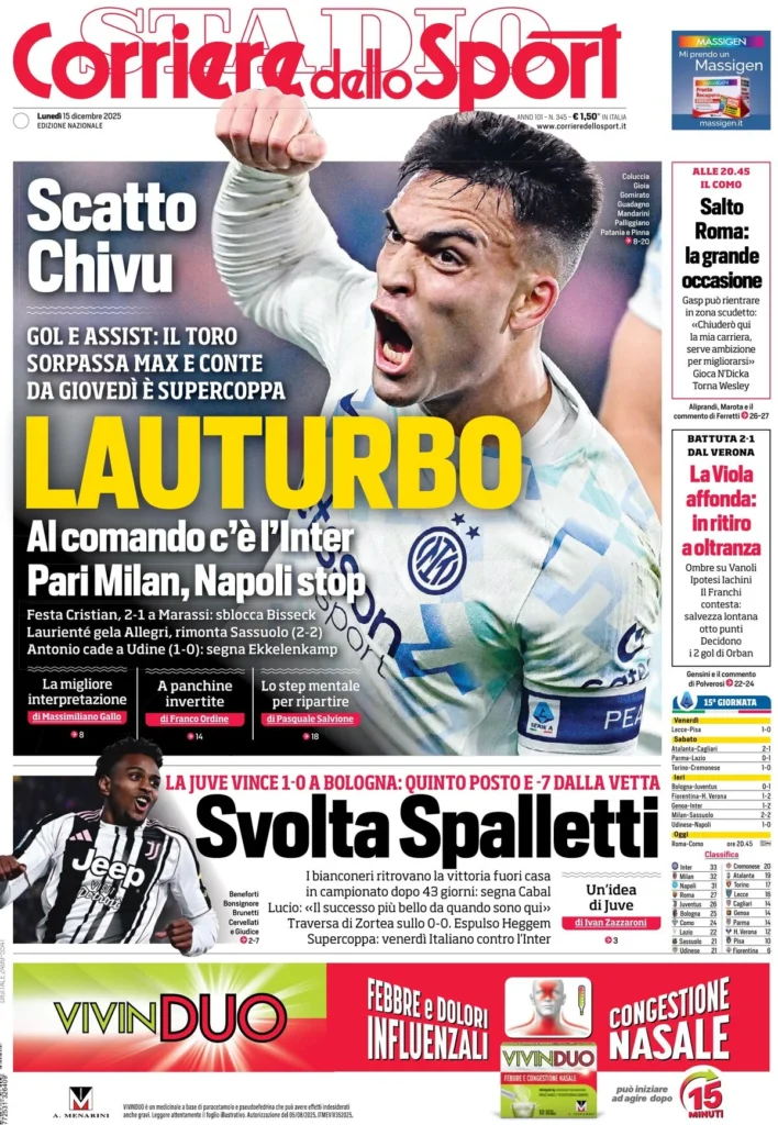 Rassegna stampa Sampdoria: prime pagine quotidiani sportivi - 15 dicembre 2025 28 corriere dello sport 020417gs19mq1 1