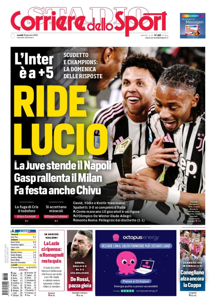 Le prime pagine dei principali quotidiani sportivi – 26 gennaio 2026 29 1000185643