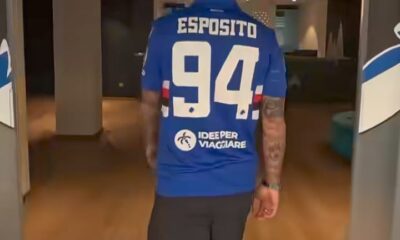 Infortunio Esposito, stop di un mese per il giocatore. La presunta data del rientro: cosa emerge 29 Esposito numero maglia 94 Sampdoria
