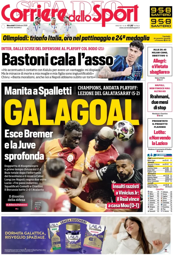 Rassegna stampa Sampdoria: prime pagine quotidiani sportivi - 18 febbraio 2026 28 corriere dello sport 020311sz1dwbb