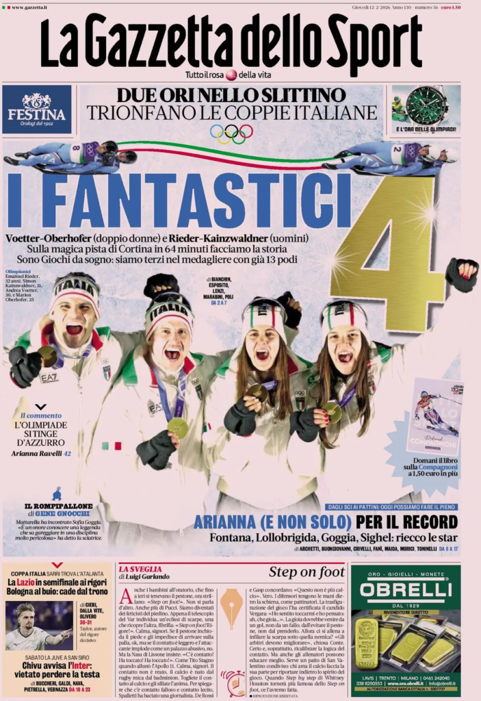Le prime pagine dei principali quotidiani sportivi – 12 febbraio 27 image 14