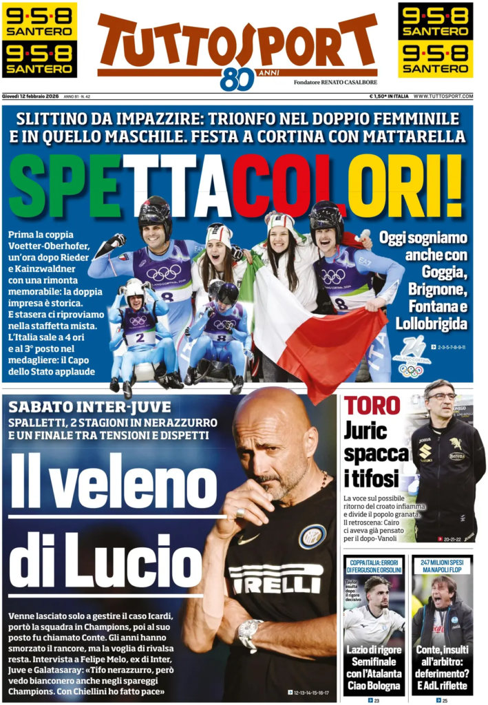 Le prime pagine dei principali quotidiani sportivi – 12 febbraio 29 image 16