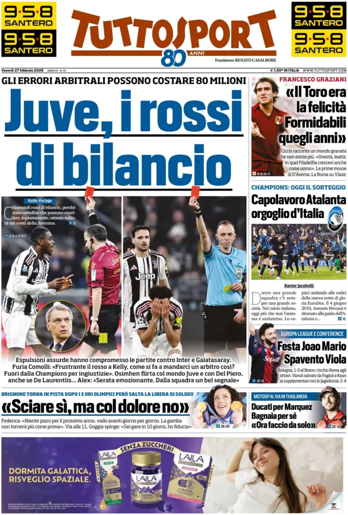 Le prime pagine dei principali quotidiani sportivi – 27 febbraio 29 tuttosport 0203039qy3s4t