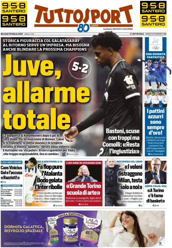 Rassegna stampa Sampdoria: prime pagine quotidiani sportivi - 18 febbraio 2026 27 tuttosport 020831hj8nimb