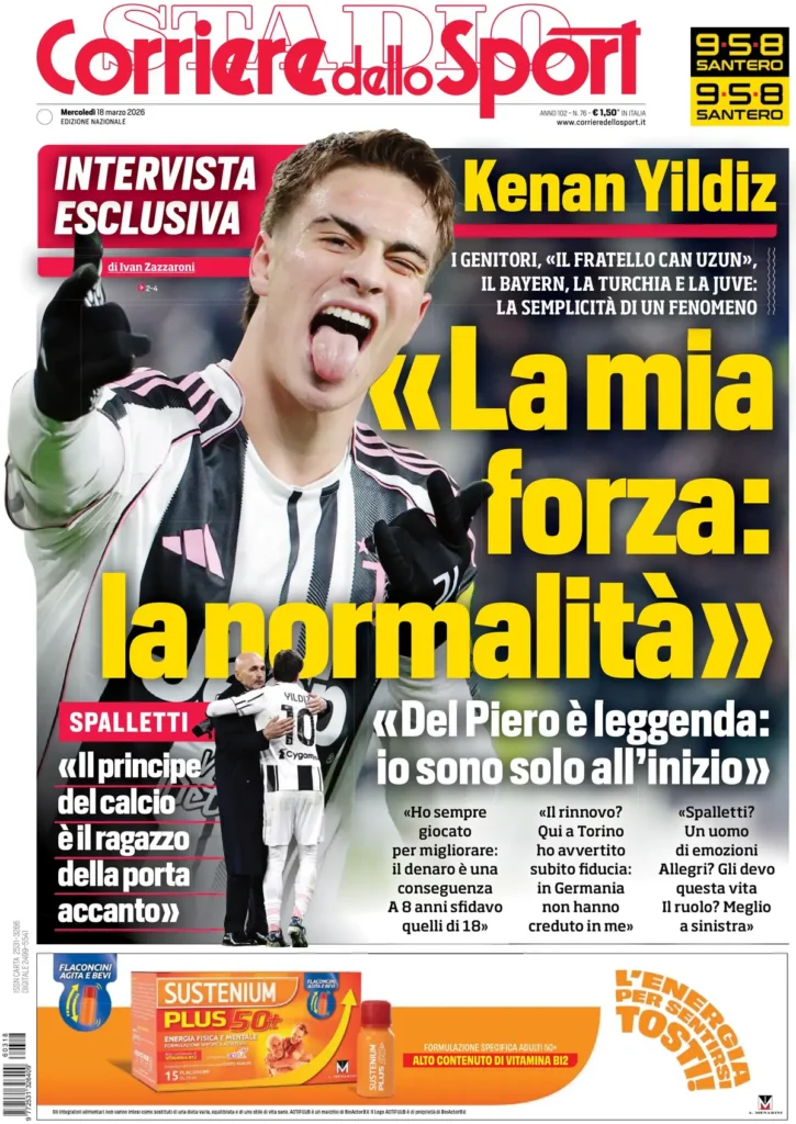 Le prime pagine dei principali quotidiani sportivi – 18 marzo 28 corriere dello sport 020308gu1674e