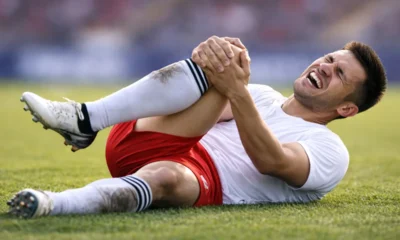 Giocatore infortunato al ginocchio