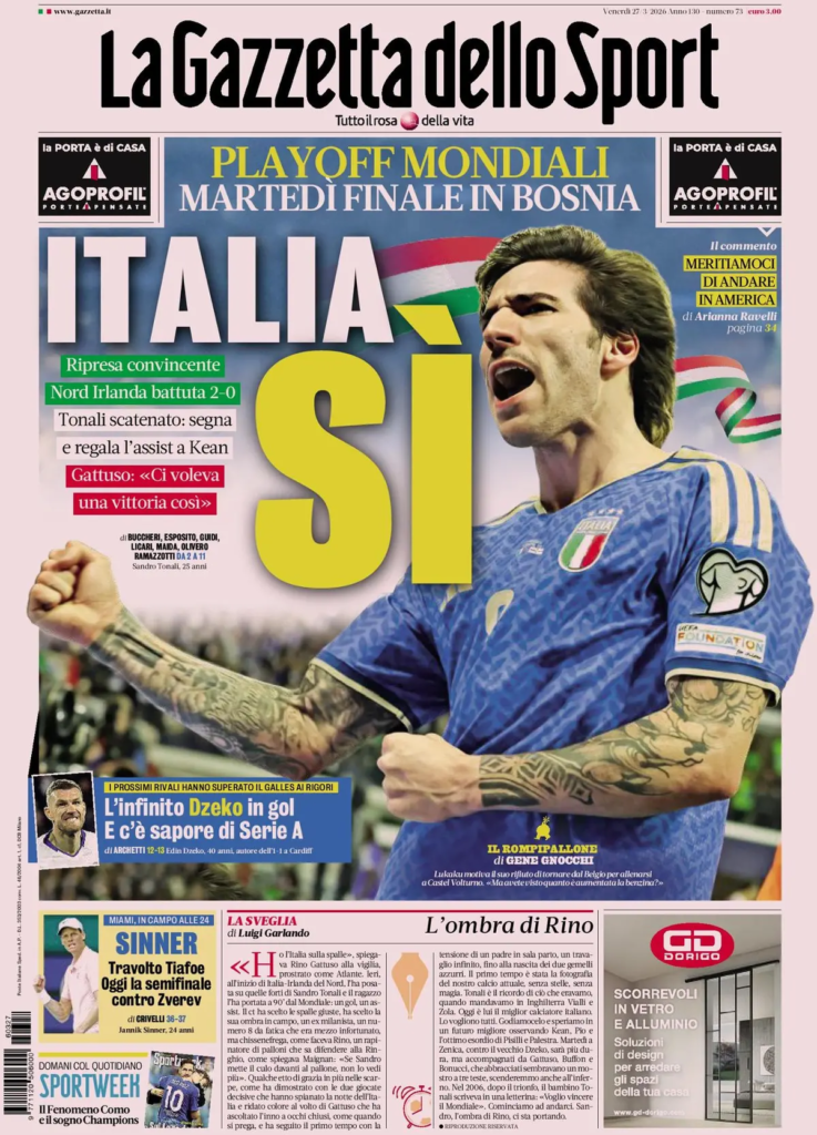 Le prime pagine dei principali quotidiani sportivi – 27 marzo 2026 27 image 26