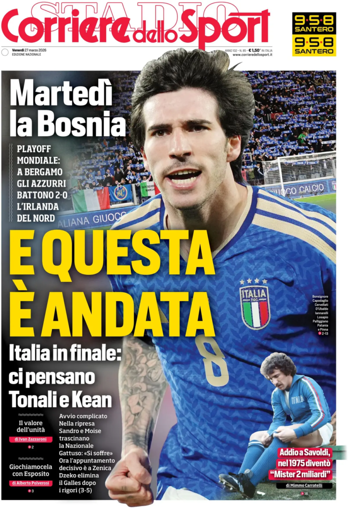 Le prime pagine dei principali quotidiani sportivi – 27 marzo 2026 28 image 27