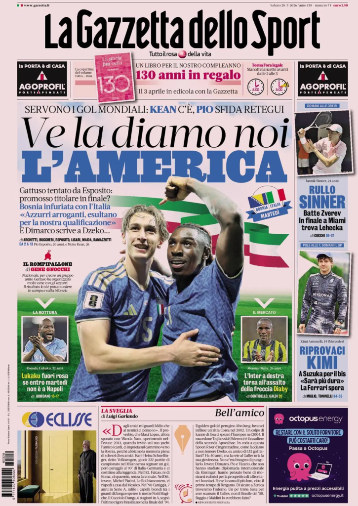 Le prime pagine dei principali quotidiani sportivi – 28 marzo 2026 27 image 29