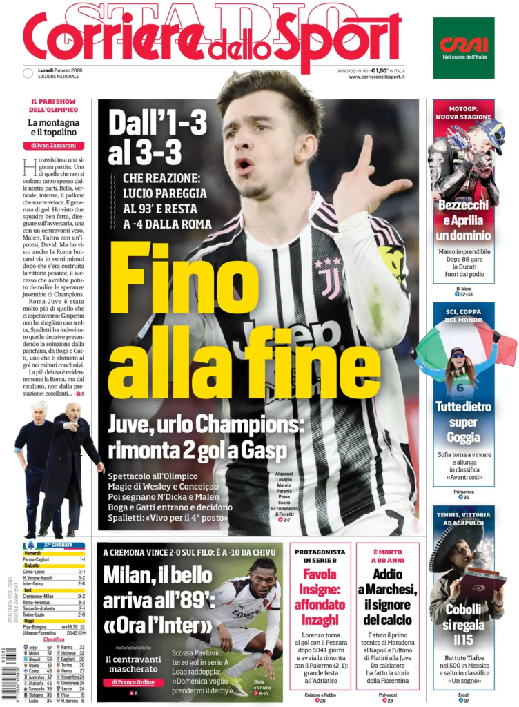 Le prime pagine dei principali quotidiani sportivi – 2 marzo 28 image 5
