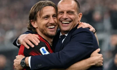 Modric e Allegri si abbracciano