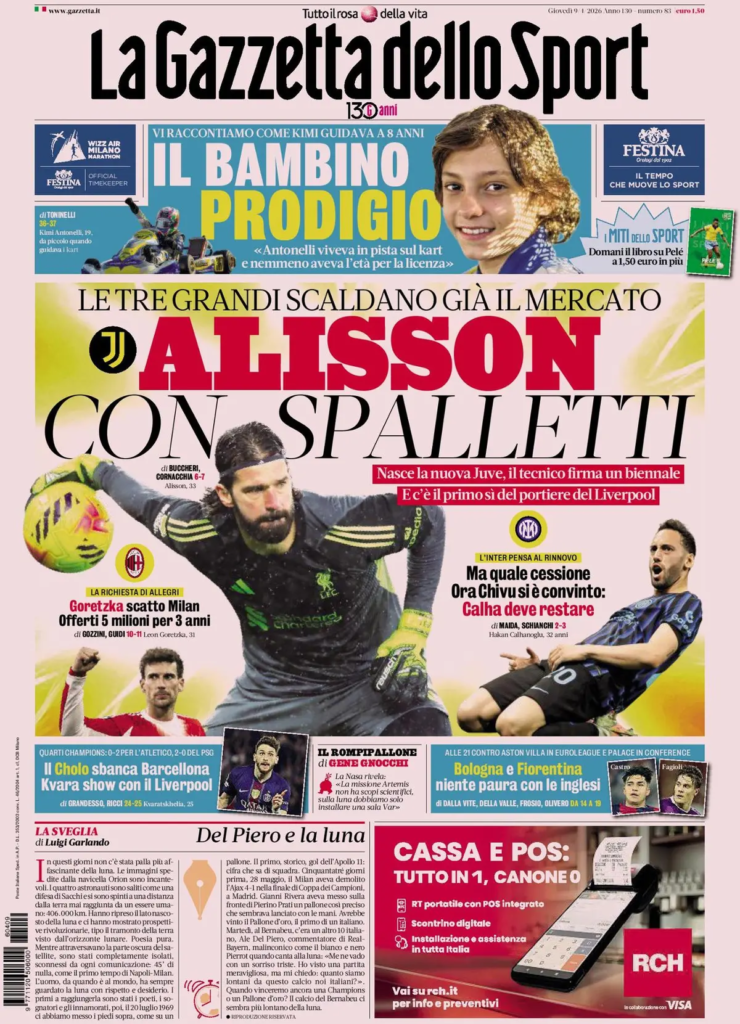 Le prime pagine dei principali quotidiani sportivi – 9 aprile 2026 27 image 6