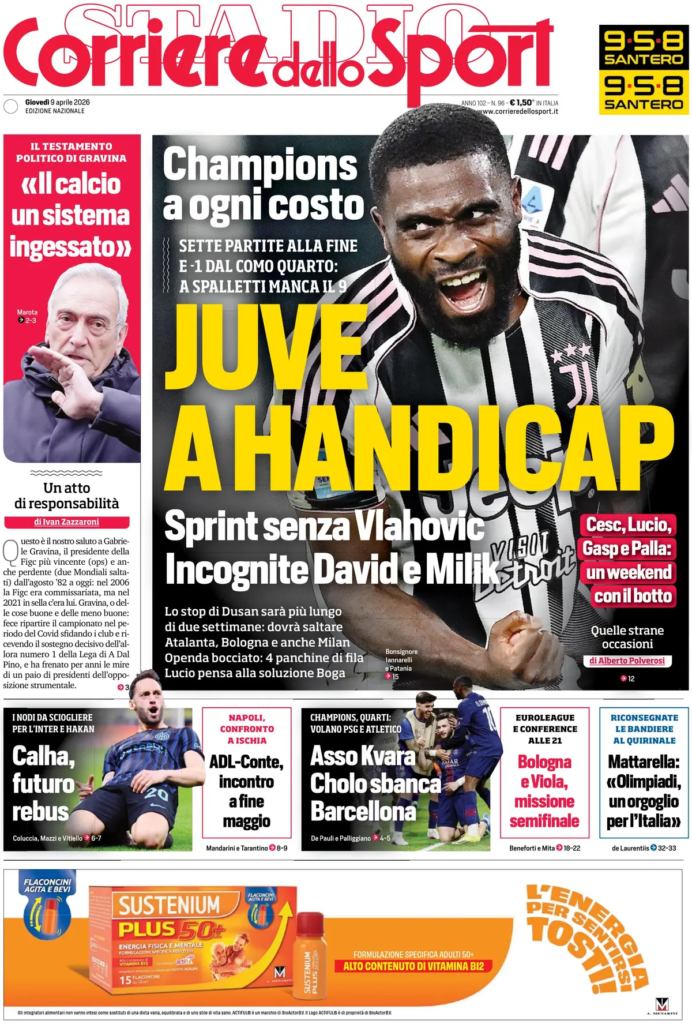 Le prime pagine dei principali quotidiani sportivi – 9 aprile 2026 29 image 8