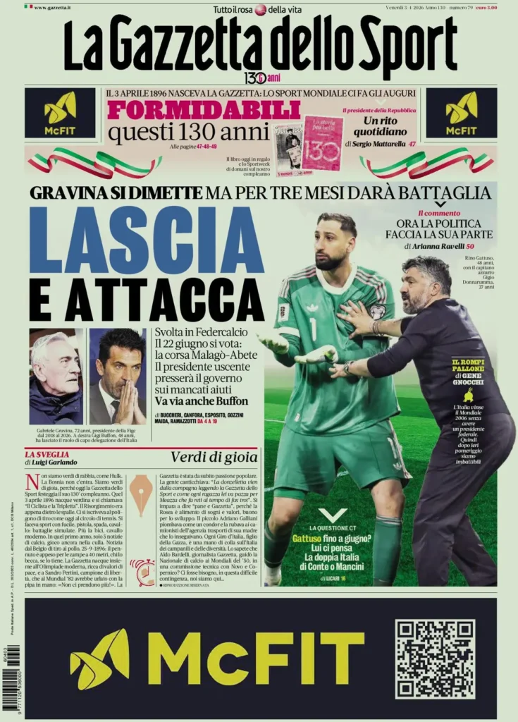 Rassegna stampa Sampdoria: prime pagine quotidiani sportivi - 3 aprile 2026 29 la gazzetta dello sport 032724a6zctox